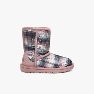 Ugg Classic Short II Rainbow Kids Classic Boots Grey/Pink (1569DBUNK)